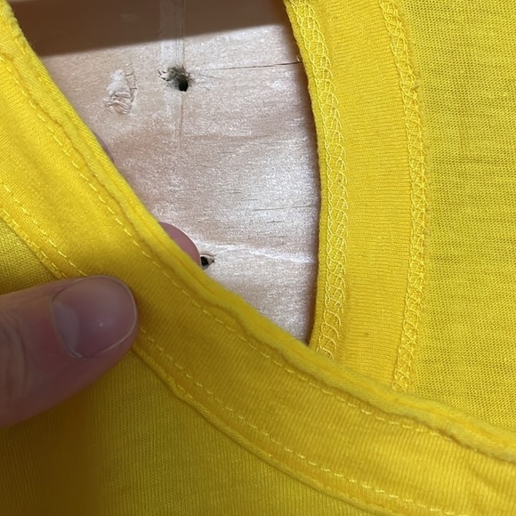 J. Crew Size S Yellow Razor Back Tank Top With Cute Little Pocket And Raw Hem - Picture 5 of 9